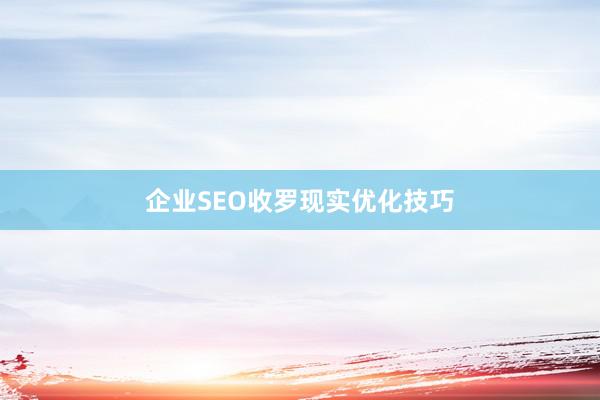 企业SEO收罗现实优化技巧