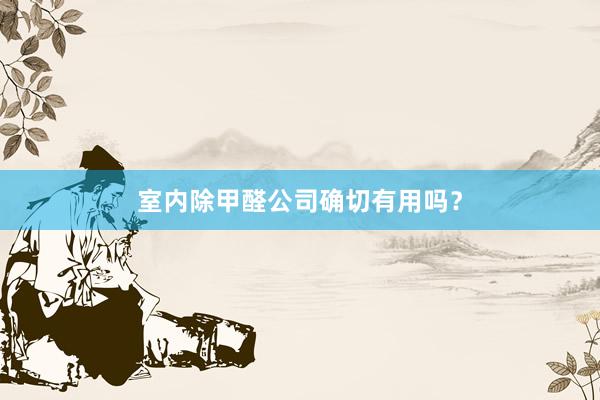 室内除甲醛公司确切有用吗？